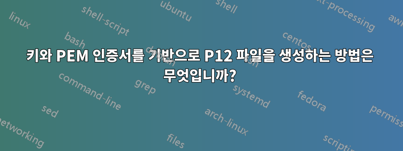 키와 PEM 인증서를 기반으로 P12 파일을 생성하는 방법은 무엇입니까?