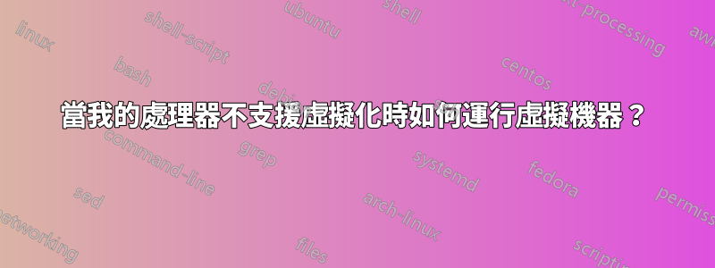 當我的處理器不支援虛擬化時如何運行虛擬機器？
