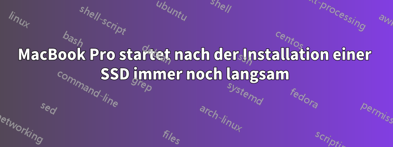 MacBook Pro startet nach der Installation einer SSD immer noch langsam