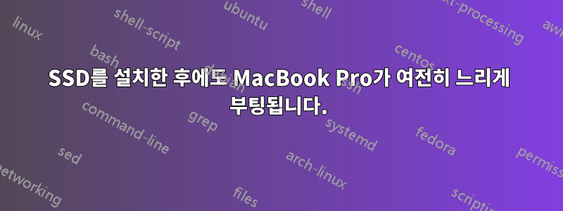 SSD를 설치한 후에도 MacBook Pro가 여전히 느리게 부팅됩니다.