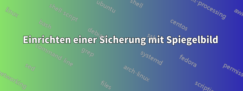 Einrichten einer Sicherung mit Spiegelbild
