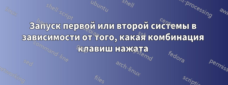 Запуск первой или второй системы в зависимости от того, какая комбинация клавиш нажата