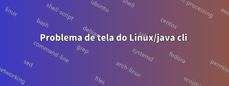 Problema de tela do Linux/java cli