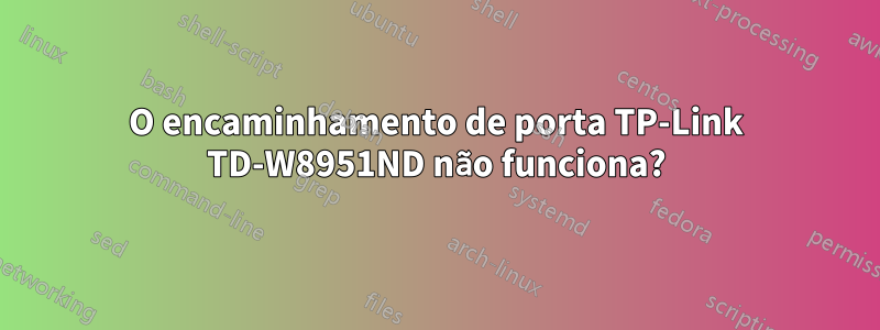 O encaminhamento de porta TP-Link TD-W8951ND não funciona?