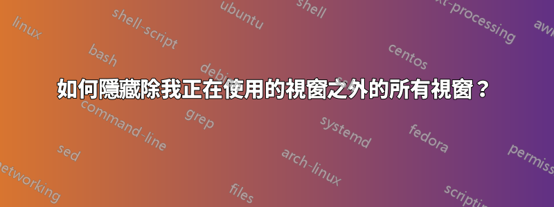 如何隱藏除我正在使用的視窗之外的所有視窗？