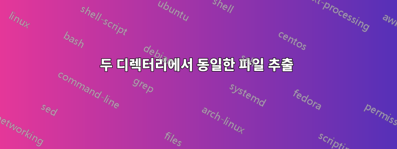 두 디렉터리에서 동일한 파일 추출