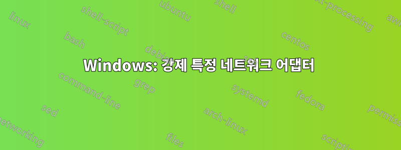 Windows: 강제 특정 네트워크 어댑터