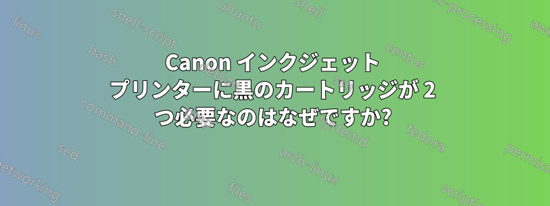 Canon インクジェット プリンターに黒のカートリッジが 2 つ必要なのはなぜですか?