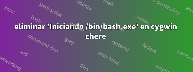 eliminar 'Iniciando /bin/bash.exe' en cygwin chere