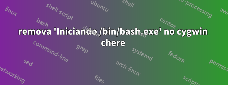 remova 'Iniciando /bin/bash.exe' no cygwin chere
