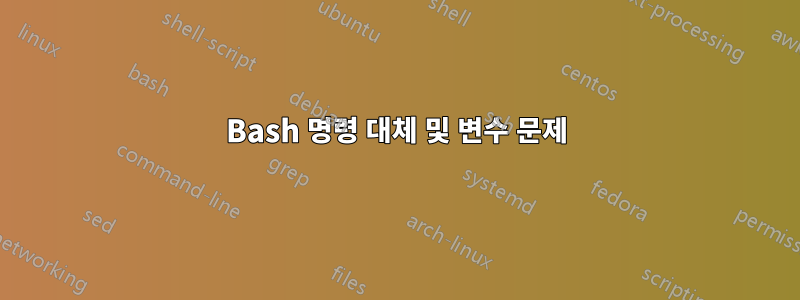Bash 명령 대체 및 변수 문제