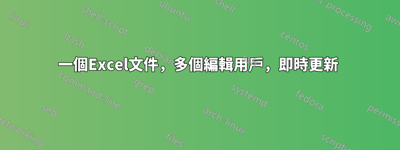 一個Excel文件，多個編輯用戶，即時更新