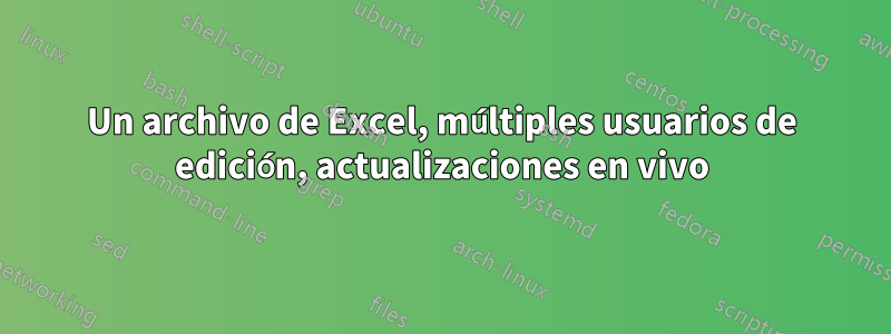 Un archivo de Excel, múltiples usuarios de edición, actualizaciones en vivo