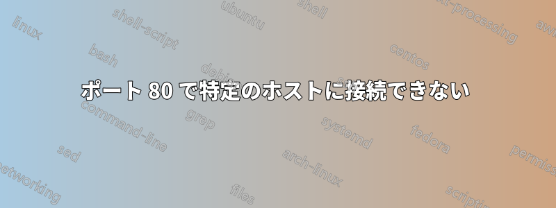 ポート 80 で特定のホストに接続できない