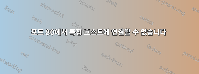 포트 80에서 특정 호스트에 연결할 수 없습니다