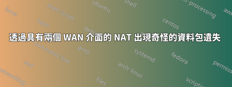 透過具有兩個 WAN 介面的 NAT 出現奇怪的資料包遺失