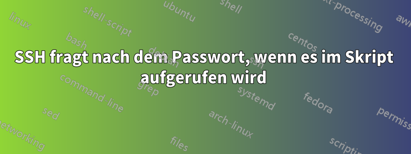 SSH fragt nach dem Passwort, wenn es im Skript aufgerufen wird