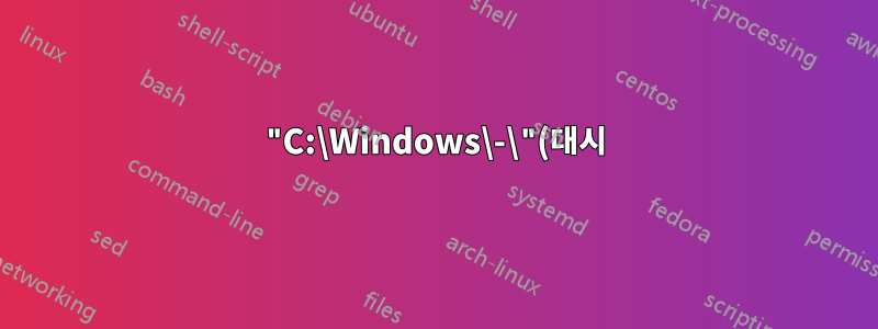 "C:\Windows\-\"(대시) 디렉터리란 무엇입니까?