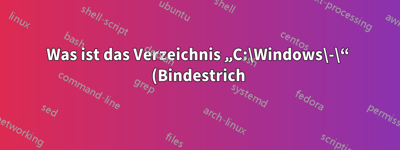 Was ist das Verzeichnis „C:\Windows\-\“ (Bindestrich)?