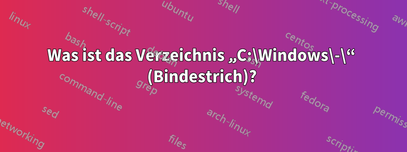 Was ist das Verzeichnis „C:\Windows\-\“ (Bindestrich)?