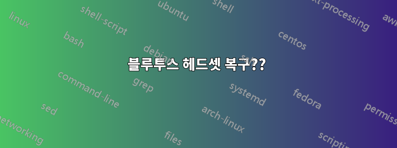 블루투스 헤드셋 복구??
