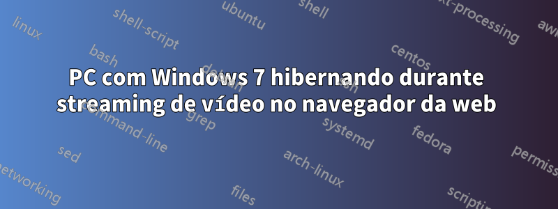 PC com Windows 7 hibernando durante streaming de vídeo no navegador da web