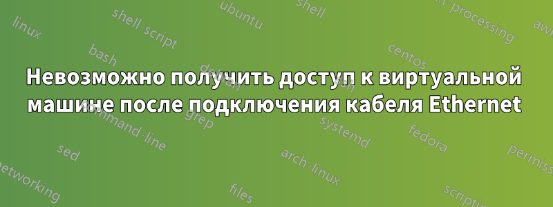 Невозможно получить доступ к виртуальной машине после подключения кабеля Ethernet