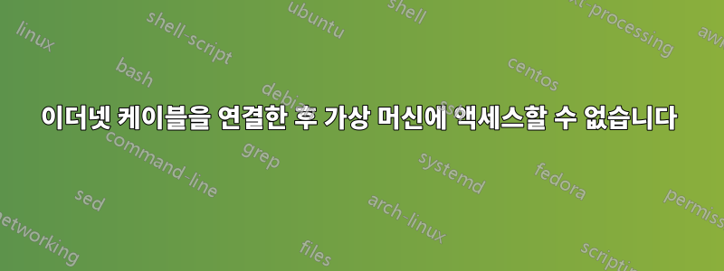 이더넷 케이블을 연결한 후 가상 머신에 액세스할 수 없습니다