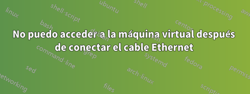 No puedo acceder a la máquina virtual después de conectar el cable Ethernet