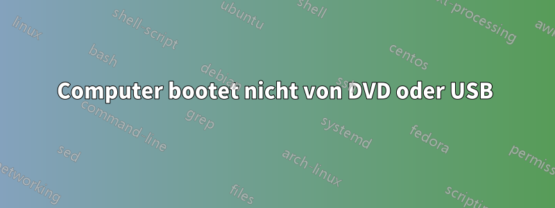 Computer bootet nicht von DVD oder USB