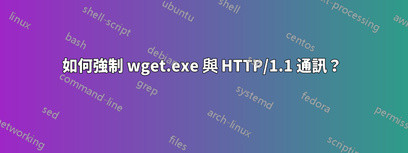 如何強制 wget.exe 與 HTTP/1.1 通訊？