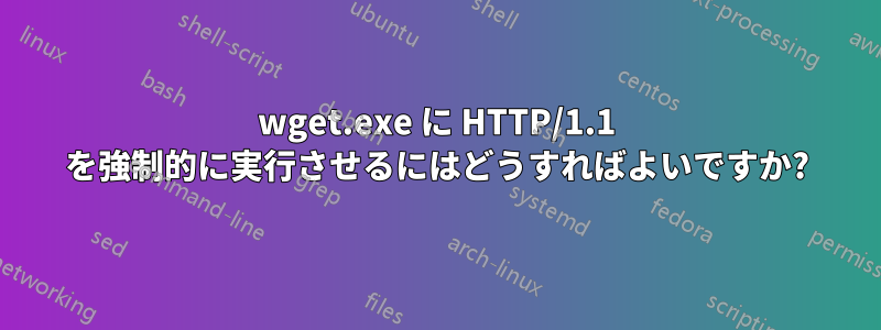 wget.exe に HTTP/1.1 を強制的に実行させるにはどうすればよいですか?