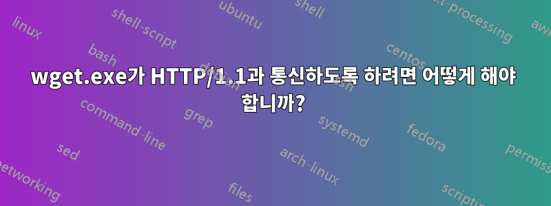 wget.exe가 HTTP/1.1과 통신하도록 하려면 어떻게 해야 합니까?
