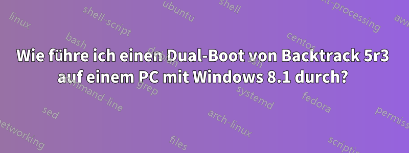 Wie führe ich einen Dual-Boot von Backtrack 5r3 auf einem PC mit Windows 8.1 durch?