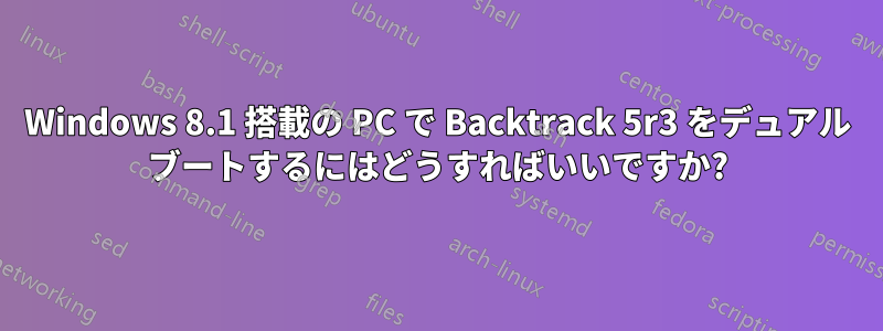 Windows 8.1 搭載の PC で Backtrack 5r3 をデュアル ブートするにはどうすればいいですか?