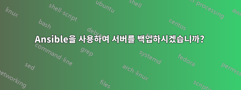 Ansible을 사용하여 서버를 백업하시겠습니까?