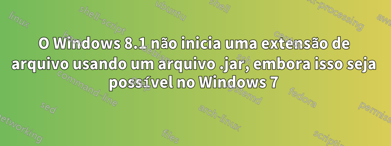 O Windows 8.1 não inicia uma extensão de arquivo usando um arquivo .jar, embora isso seja possível no Windows 7