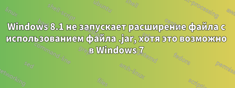 Windows 8.1 не запускает расширение файла с использованием файла .jar, хотя это возможно в Windows 7