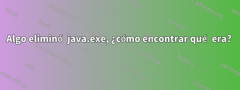 Algo eliminó java.exe, ¿cómo encontrar qué era?