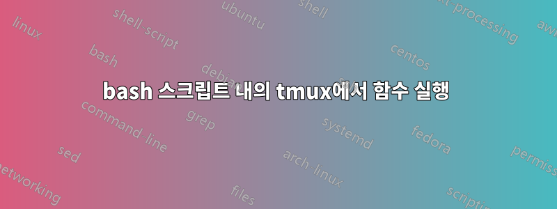 bash 스크립트 내의 tmux에서 함수 실행