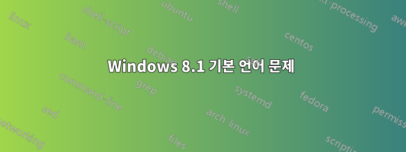 Windows 8.1 기본 언어 문제