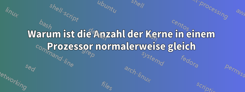 Warum ist die Anzahl der Kerne in einem Prozessor normalerweise gleich