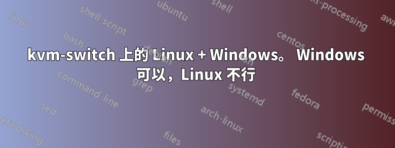 kvm-switch 上的 Linux + Windows。 Windows 可以，Linux 不行