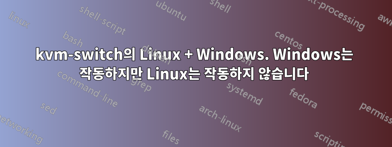 kvm-switch의 Linux + Windows. Windows는 작동하지만 Linux는 작동하지 않습니다