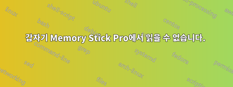 갑자기 Memory Stick Pro에서 읽을 수 없습니다.