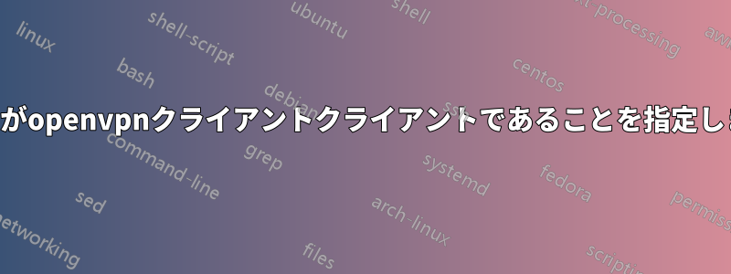 これがopenvpnクライアントクライアントであることを指定します