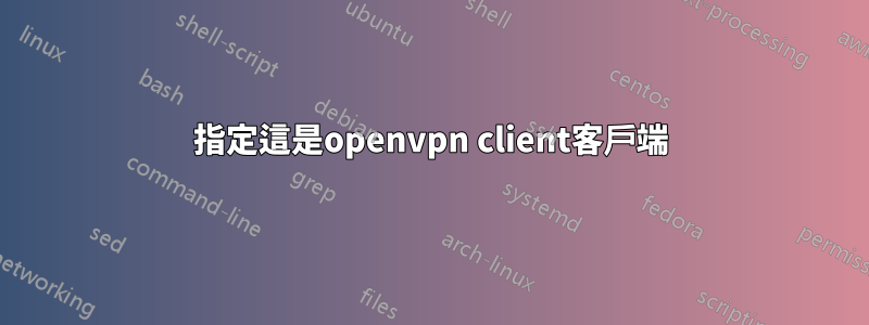 指定這是openvpn client客戶端