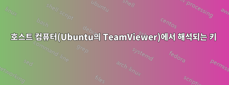 호스트 컴퓨터(Ubuntu의 TeamViewer)에서 해석되는 키