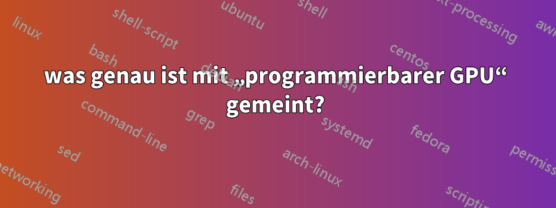 was genau ist mit „programmierbarer GPU“ gemeint?