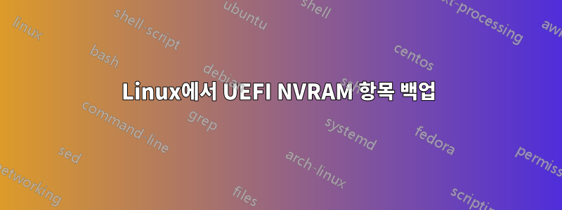 Linux에서 UEFI NVRAM 항목 백업